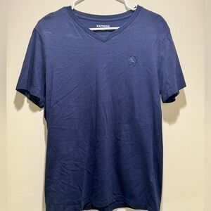 Navy EXPRESS Men’s Basic V-Neck Tee (Size M)